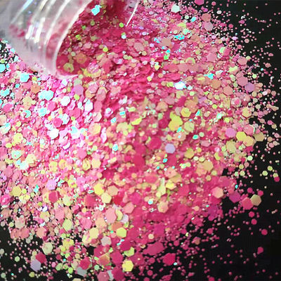 Vibrant Polyester Printing Custom Tumblers with Chunky Mixes Glitter and Kimonos Glitter