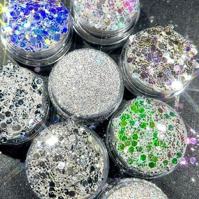 DIY size Diamond Dust Glitter Silver Glitter Powder Highlight Party Makeup A Game-Changer for Nail Beauty