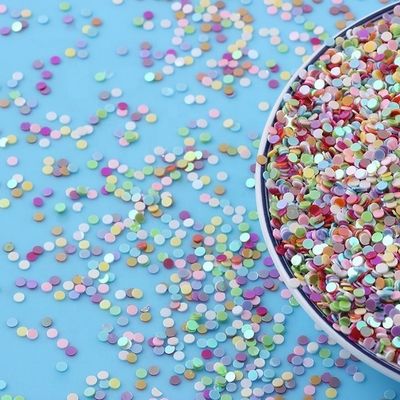 Ecofriendly PET 2mm 3mm Circle Sequins Craft Nail Glitter Ecofriendly and PET Ecofriendly
