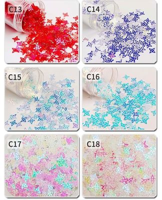 DIY Craft Embellishments Hollow Four Pointed Star Sequins in Mixes and Customized Shape
