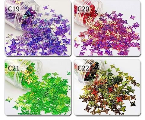 DIY Craft Embellishments Hollow Four Pointed Star Sequins in Mixes and Customized Shape
