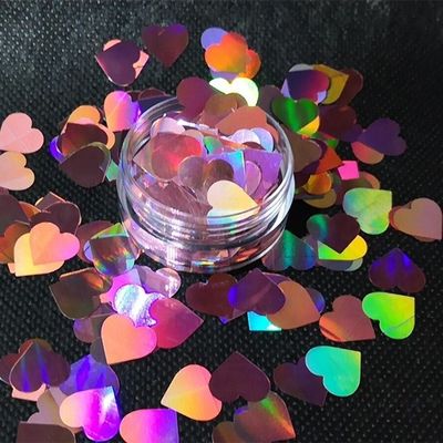 12mm Pink Heart Glitter PVC Polyester Shapes Fashionable Metal Stars Number Wedding Party Valentine's Day Decor Home Crafts