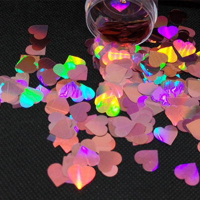 12mm Pink Heart Glitter PVC Polyester Shapes Fashionable Metal Stars Number Wedding Party Valentine's Day Decor Home Crafts