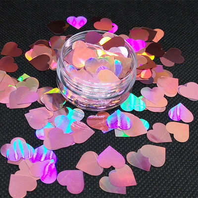 12mm Pink Heart Glitter PVC Polyester Shapes Fashionable Metal Stars Number Wedding Party Valentine's Day Decor Home Crafts