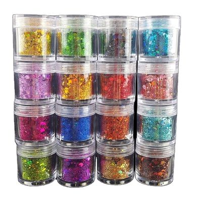 Print Method 1 color Custom Glitter Jar Eco-Friendly Holographic Glitter for Nails Jar Glitter Packing