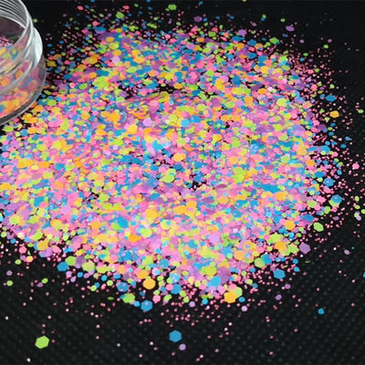 Excellent Nail Art Effect Neon Glitter Pink and Neon Pink Mixed Glitter Flakes for a Dazzling Look