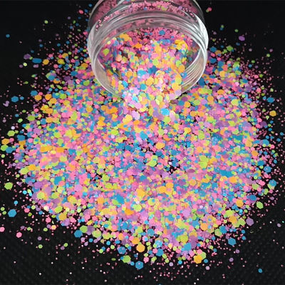 Excellent Nail Art Effect Neon Glitter Pink and Neon Pink Mixed Glitter Flakes for a Dazzling Look