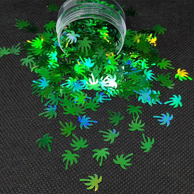 Polyester Palm Tree Glitter Coconut Glitter Shape Die Cutting Printing and Coconut Shape with Polyester Material