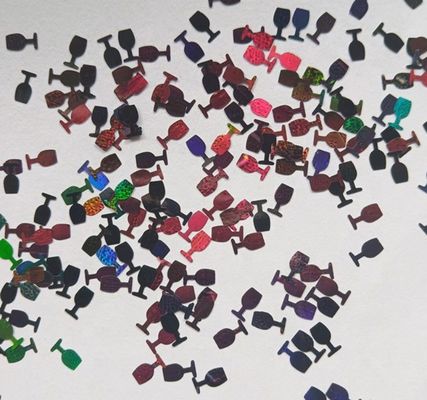 Chinese Year Occasion Red Wine Glass with LED Glitter Shapes and 5cm Plastic Number Design in Plastic Bags MOQ 100pcs