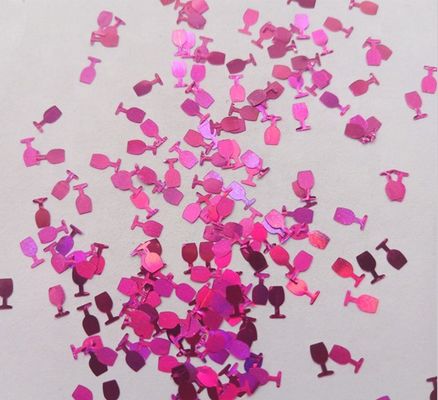 Chinese Year Occasion Red Wine Glass with LED Glitter Shapes and 5cm Plastic Number Design in Plastic Bags MOQ 100pcs