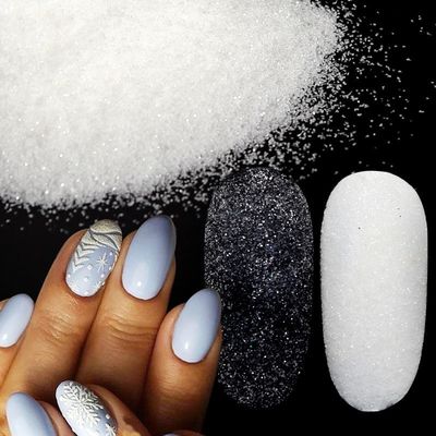 OEM Yes 10ml Bottle Winter Nail Art White Glitter Transparency Glitter DIY Nail Shine Glitter Dust Powder