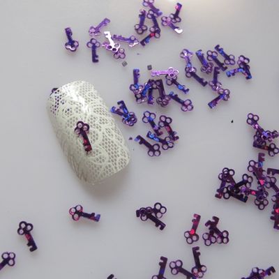 Glitter Key Shaped for Nail Art Craft Handmade NO April Fool's Day