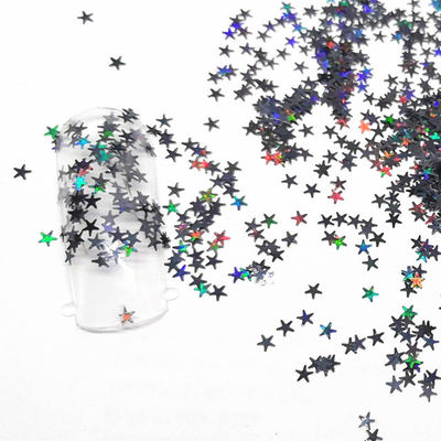 Craft Occasion Polyester Star Glitter 2.5mm Shapes Holographic Black for Body Nail Art Resin Tumble Star Shapes
