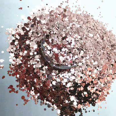 Die Cutting Printing Rose Gold Glitter Nails Decoration with 365 Colors and Sale