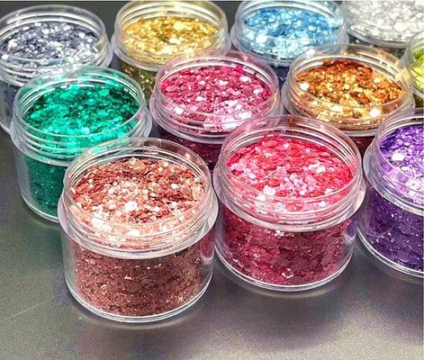 Other Holiday Supplies Bling Metal Chunky Glitter Makeup Cosmetic Glitter Flakes Body Glitter for Eye Shadow Nail Art Plastic