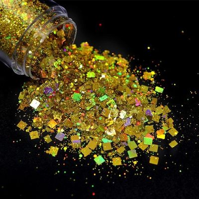 Indoor Ornament Chunky Glitter Powder PET Material Hexagon Shaped Nail Decoration Supplies for Christmas Hexagon Mixed