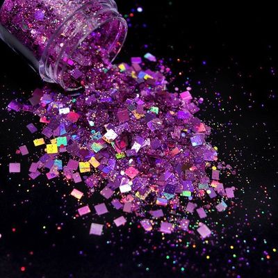 Indoor Ornament Chunky Glitter Powder PET Material Hexagon Shaped Nail Decoration Supplies for Christmas Hexagon Mixed