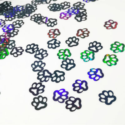 10mm Silver Black Holographic Glitter Dog Paw Print 1kg Each for Party Supplies Crafts Model Number Packaging Event Items