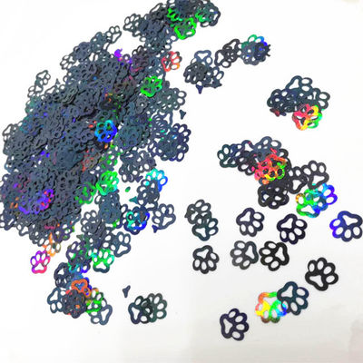 10mm Silver Black Holographic Glitter Dog Paw Print 1kg Each for Party Supplies Crafts Model Number Packaging Event Items