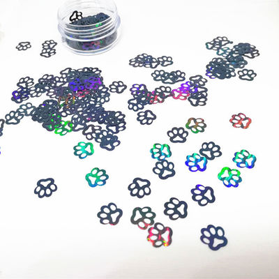 10mm Silver Black Holographic Glitter Dog Paw Print 1kg Each for Party Supplies Crafts Model Number Packaging Event Items