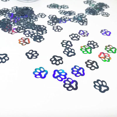 10mm Silver Black Holographic Glitter Dog Paw Print 1kg Each for Party Supplies Crafts Model Number Packaging Event Items