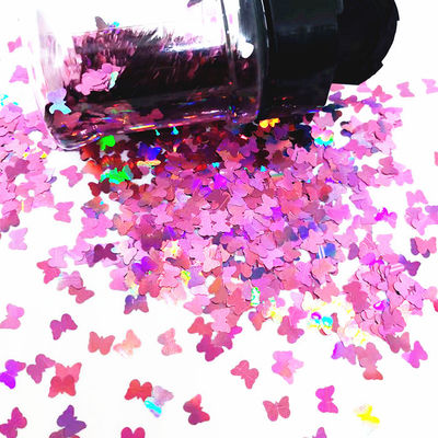 Rainbow Glitter Clutches Shaped Rainbow Polyester Sequin Material Shaped Flying Butterfly for Nail Art Body Face Craft