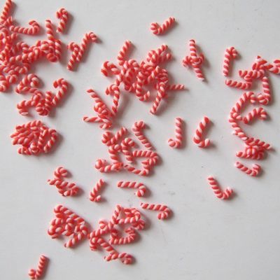 Thousand Choices Offered Candy Cane Shape Glitter Father Christmas Walking Stick Shape for Nail Beauty Products