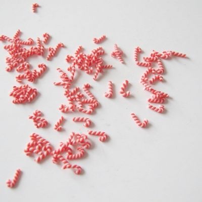 Thousand Choices Offered Candy Cane Shape Glitter Father Christmas Walking Stick Shape for Nail Beauty Products